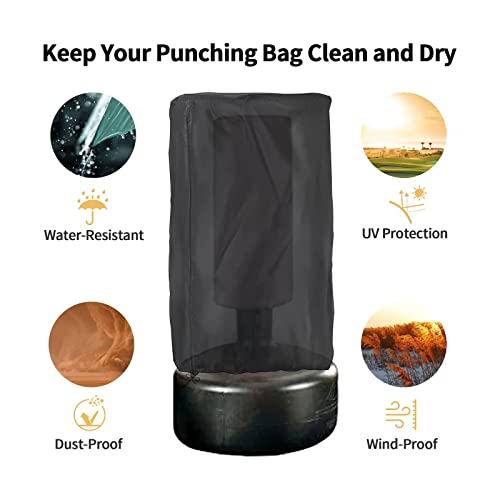 Deevoka Punching Bag Cover Sun Protection Replacement with Drawstring, Dustproof Waterproof Standing Boxing Bag Cover for Trainer, Kickboxing Bag, 33cmx147cm - Image 5
