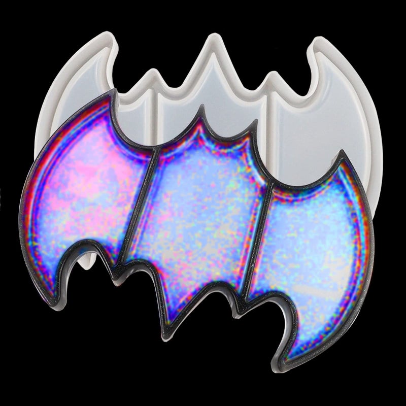 Wehous Bat Box Resin Mold, Halloween Storage Tray Silicone Mold, Epoxy Resin Casting Mold for Decoration Jewelry Cosmetic Trinket Holder, DIY Craft Making Supplies - Image 1
