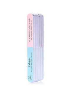 Iridesi Iridesi 4 Way Finger Nail File and Buffer, Emery Boards for Natural Nails, 4 Fingernail Files in 1, Professional Filer Board and Shiners, 7 Inches Long, Salon Supplies Buffers Shine Kit, 12 Pack  - Image 4