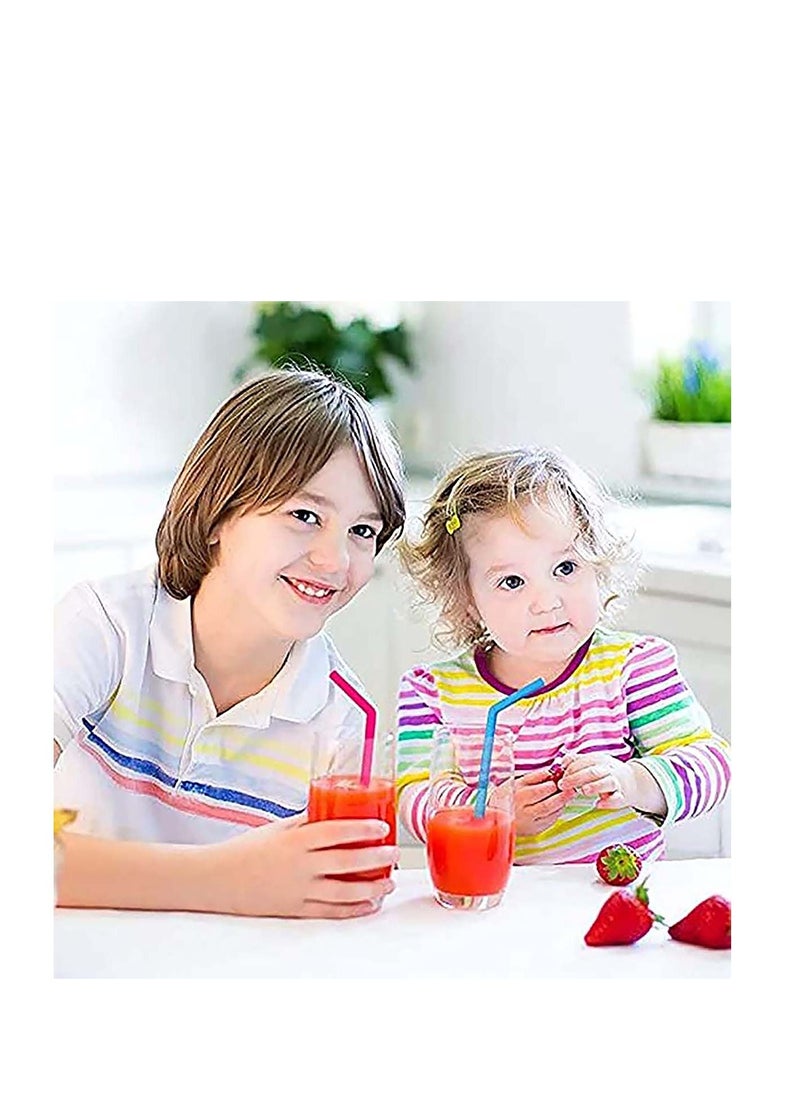 SYOSI 12-Pack Reusable Silicone Drinking Straws, Size 8''x10 MM, Including 6 Straight and 6 Bent with 4 Cleaning Brush BPA Free - Perfect For Smoothies, Tea, Juice (With Bag)  - Image 3