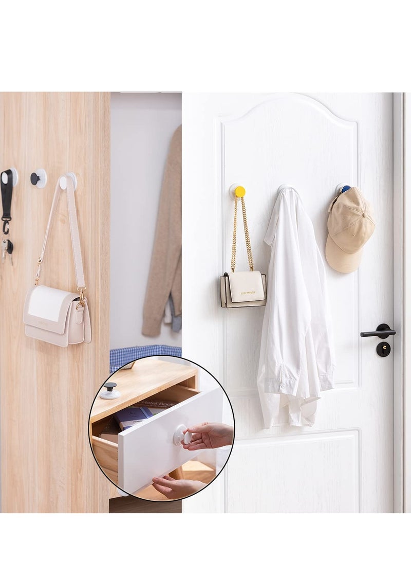 Excefore Heavy Duty Suction Cup Hooks - Versatile Black & White Hangers for Bathroom, Garden, Glass Door, Window, Wall - Ideal for Towels, Wreaths - 6 Pack - Easy Install, Weather Resistant - Image 3