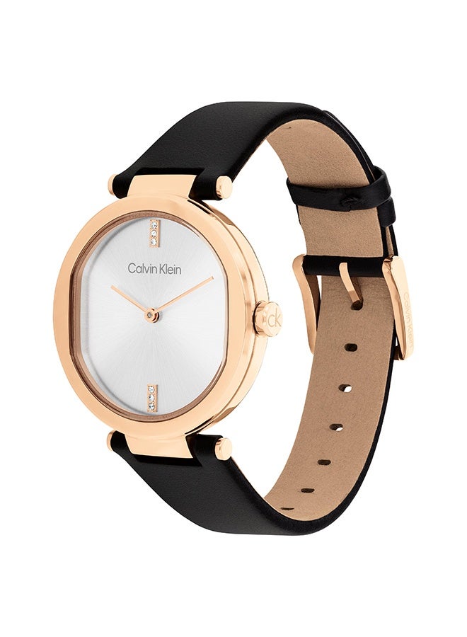 CALVIN KLEIN ساعة كالفن كلاين النسائية الفضية ذات العلبة البيضاء - 25100111 - Image 2