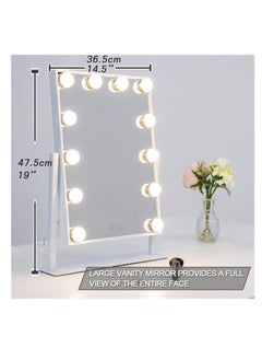 Cool Baby Makeup Mirror with 12 Dimmable LED Lights 3 Color Modes 360° Rotation and Touch Control Makeup Mirror  - Image 4