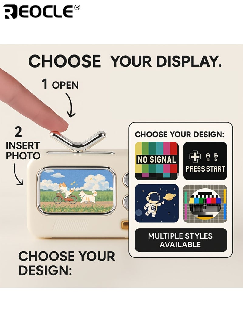 ريوكل موزع أعواد أسنان على شكل تلفزيون قديم بميزة الخروج التلقائي وحزمة أعواد أسنان مجانية - منظف على الطراز الكلاسيكي بتصميم مضغوط لديكور طاولة الطعام والمطبخ - Image 3