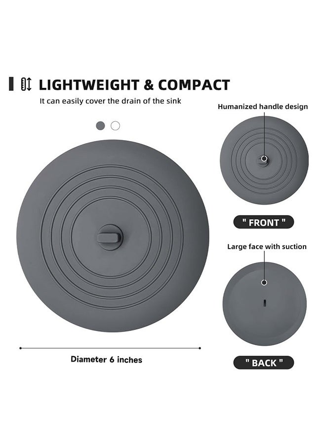 2 Pcs Silicone Shower Drain Stopper，Bathtub Drain Strainers, Anti Odor Mat Drain Cover, Hair Trap Hair Catcher, Anti Cockroach Deodorizing Tub Stopper Floor for Kitchen Bathroom and Laundry - Image 3