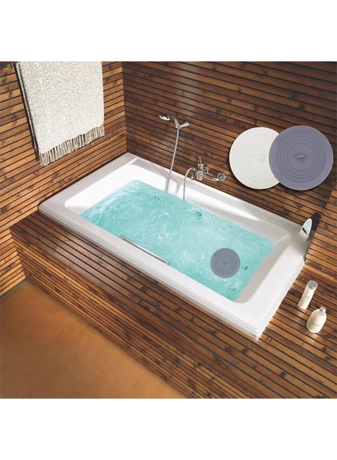 2 Pcs Silicone Shower Drain Stopper，Bathtub Drain Strainers, Anti Odor Mat Drain Cover, Hair Trap Hair Catcher, Anti Cockroach Deodorizing Tub Stopper Floor for Kitchen Bathroom and Laundry - Image 2