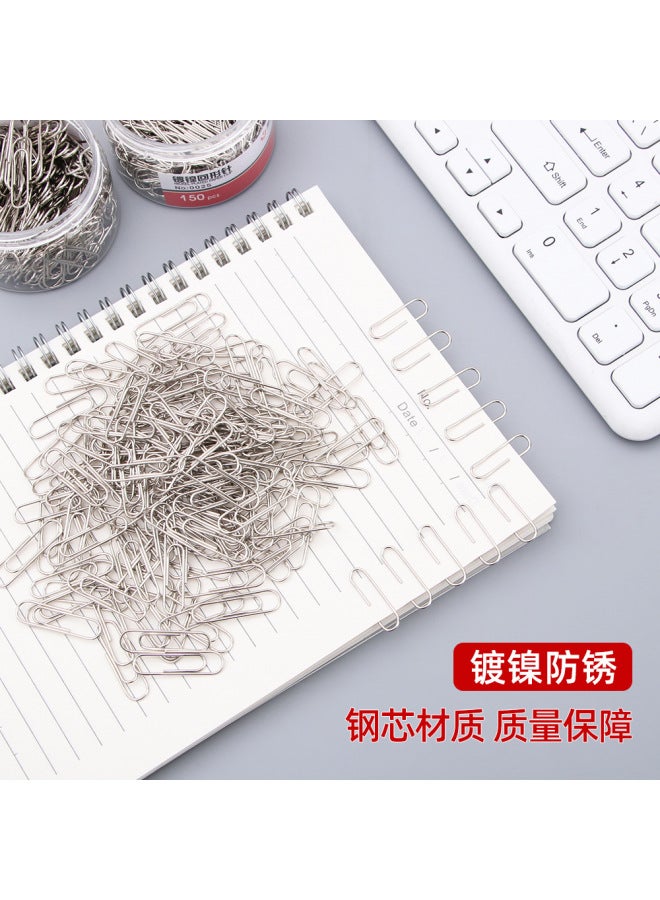 HELPS Nickel-plated Paper Clips 150 Pieces Of Silver Metal Data Paper Clips For Student Office Metal Paper Clips - Image 2