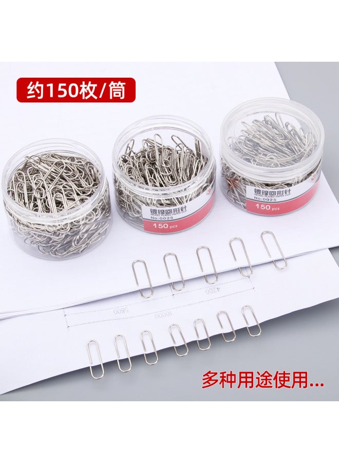 HELPS Nickel-plated Paper Clips 150 Pieces Of Silver Metal Data Paper Clips For Student Office Metal Paper Clips - Image 4