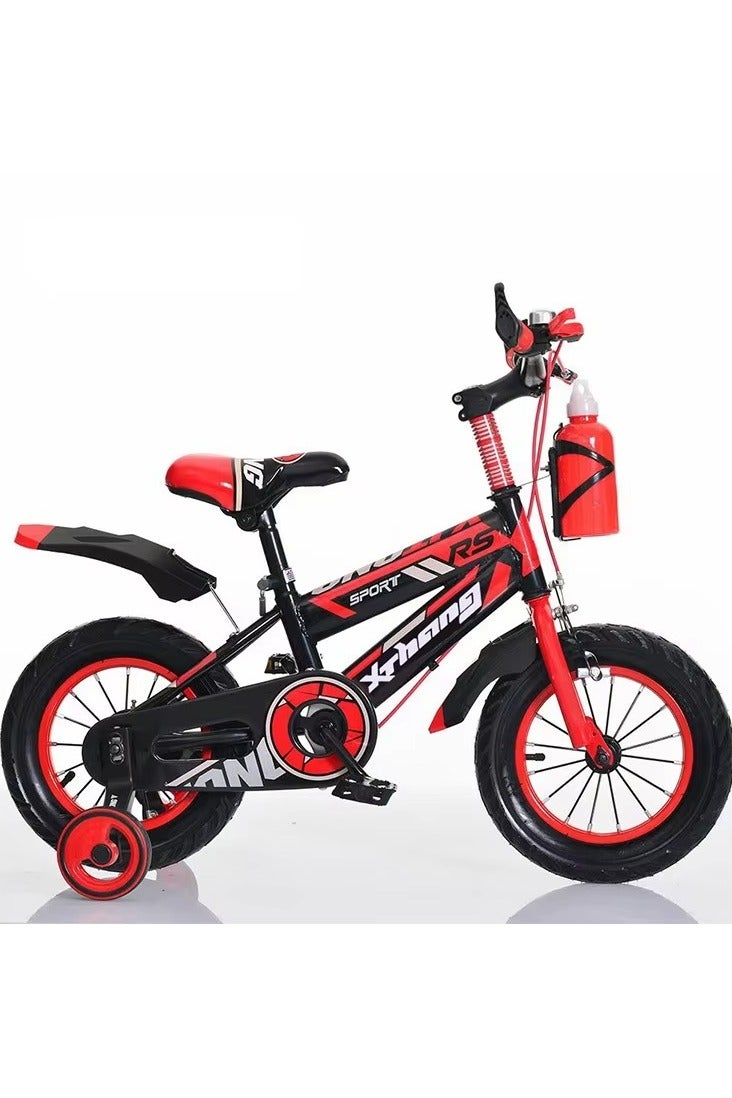 سبورت دراجة أطفال مقاس 16 بوصة من عمر 5 إلى 10 سنوات، مزودة بعجلات تدريب ومقعد قابل للتعديل ومحامل ناعمة وآمنة ومستقرة