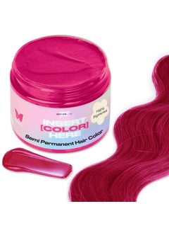 INH INH Semi Permanent Hair Color  Color Depositing Conditioner  Pink Hair Dye  No Bleach No Peroxide Temporary Flamingo Topaz Tint for Women Men  Vegan Ammonia Free Sulfate Free Ready to Use 6oz 