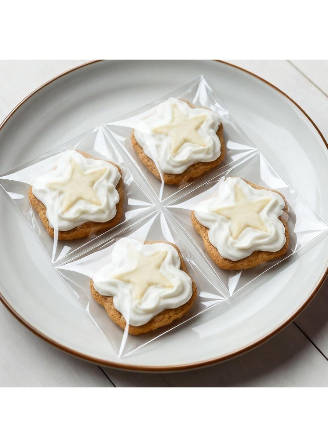 Neonix Clear Self Sealing Cellophane Bags,10x15 cm 100 Pcs Cookie Bags Resealable Cellophane Bag for Packaging Cookies, Candy and Products - Image 5