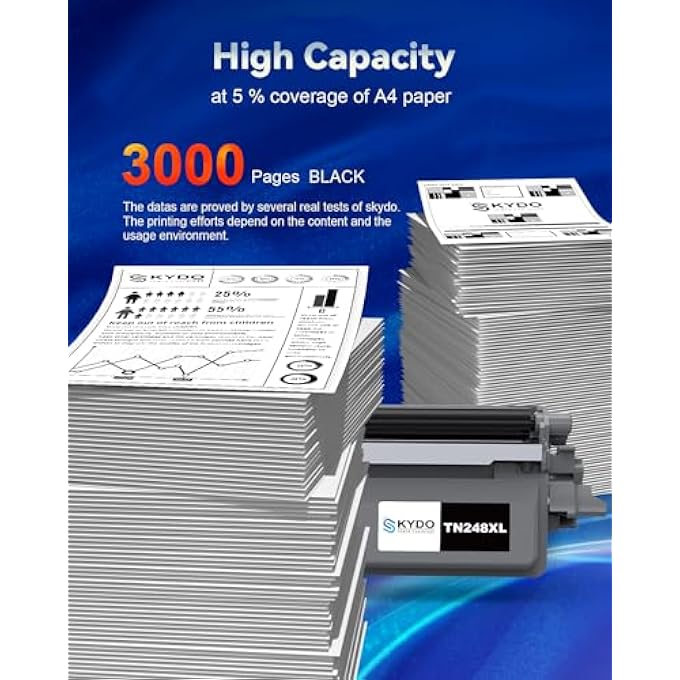 تونر أسود TN248XL (أحدث شرائح، إنتاجية عالية، توافق مثالي) متوافق مع طابعة BROTHER TN248 TN248XLBK لطرازات MFC-L3740CDW MFC-L3760CDW DCP-L3560CDW DCP-L3520CDW HL-L8230CDW HL-L3220CW - Image 3