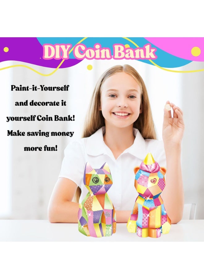 المنزل الذكي هوم سمارت مجموعة رسم أرنب للأطفال الصغار، اصنعها بنفسك، مجموعة رسم مصباحك الخاص، 12 قطعة، تتضمن مصباح أرنب، ملصقات، ملصقات ليزر، بريق، ألوان، وفرشاة ألوان، مثالية كهدية. - Image 4