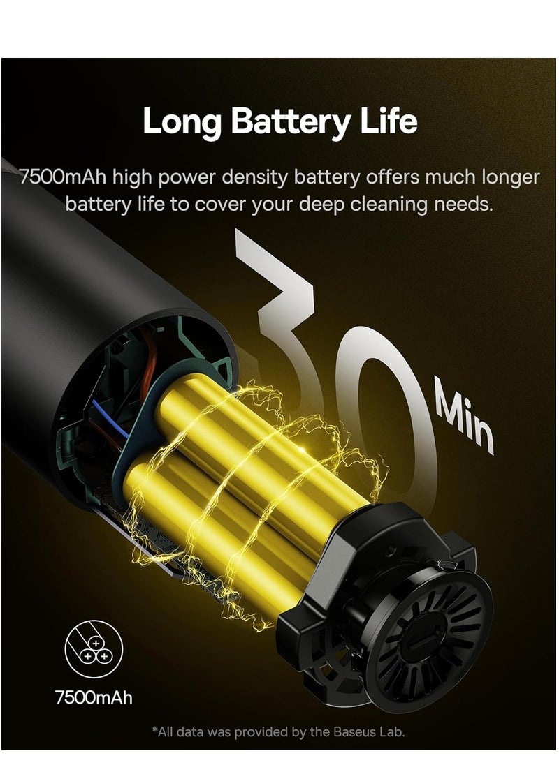 Baseus Cordless Handheld Vacuum Cleaner with 130W Brushless Motor, 16000Pa Strong Suction Power, Super Lightweight & USB Rechargeable, 7500mAh High Power Automotive Mini Car Vacuum Cleaner, Wireless Air Duster for Home, Car, Office, Compact & Efficient, Portable & Powerful Cleaning Solution for All Surfaces  - Image 4