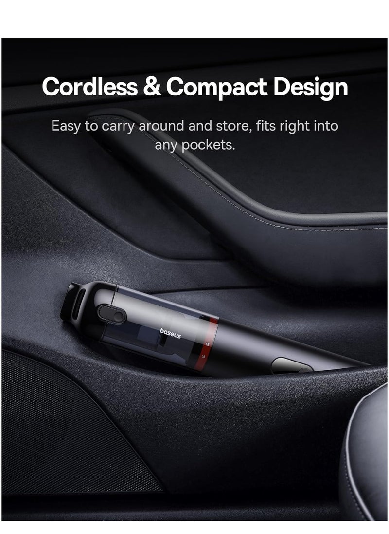 Baseus Cordless Handheld Vacuum Cleaner with 130W Brushless Motor, 16000Pa Strong Suction Power, Super Lightweight & USB Rechargeable, 7500mAh High Power Automotive Mini Car Vacuum Cleaner, Wireless Air Duster for Home, Car, Office, Compact & Efficient, Portable & Powerful Cleaning Solution for All Surfaces  - Image 5