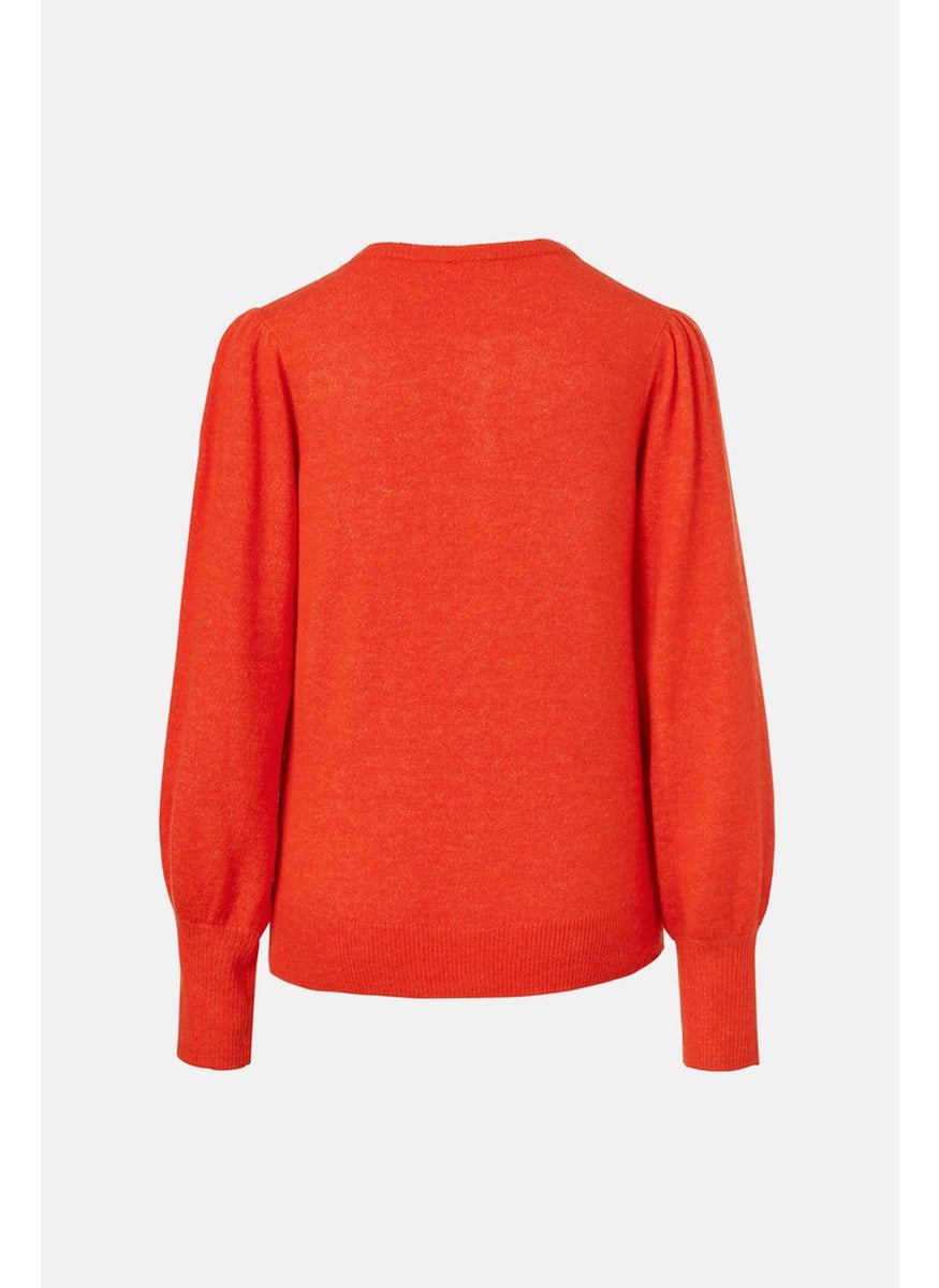 Tchibo - Women Crew Neck Plain Sweater, Red - Image 1