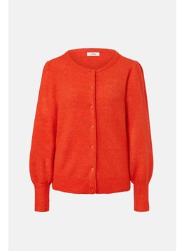 Tchibo Women Crew Neck Plain Sweater, Red  - Image 2