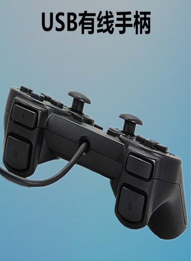 وحدة تحكم ألعاب على شكل PS2 بمقبض سلكي 208USB لأجهزة الكمبيوتر ووحدة تحكم ألعاب الأركيد باللون الأسود - Image 5