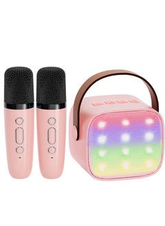 spa luxetique Mini Karaoke Machine for Kids Adults, Portable Bluetooth Speaker with 2 Wireless Microphones,18 Pre-Loaded Songs Toys Gifts for Girls 4, 5, 6, 7, 8+ Years Old Toddler Teens (Lightpink)  - Image 1