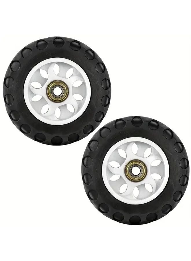 Heavy Duty 4.13 Inch Solid Rubber Replacement Wheels 2pcs All Terrain Tread Cart Tire - Image 5