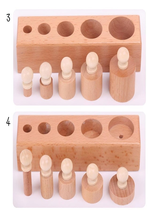 Busy Brain-Montessori KNOB Cylinder -Plain - Image 3