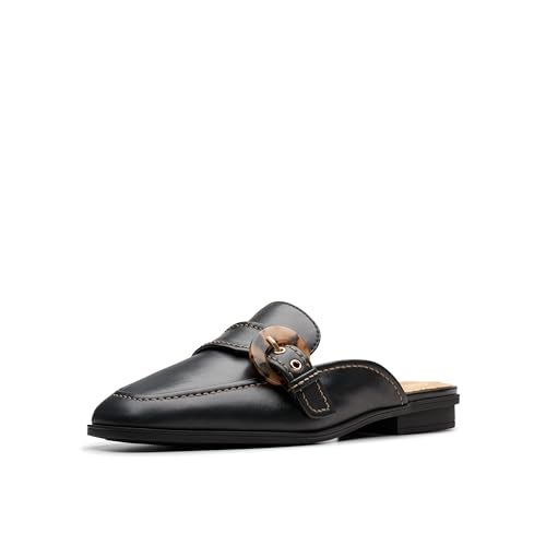 Clarks Women's Lyrical Shine Mule, Black Leather, 8 - Image 1