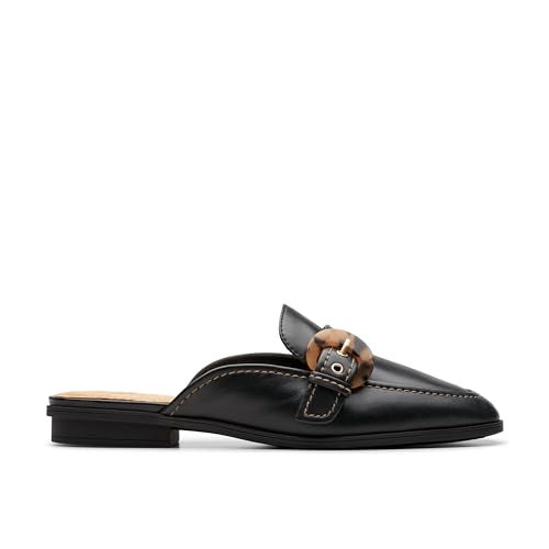 Clarks Women's Lyrical Shine Mule, Black Leather, 8 - Image 2