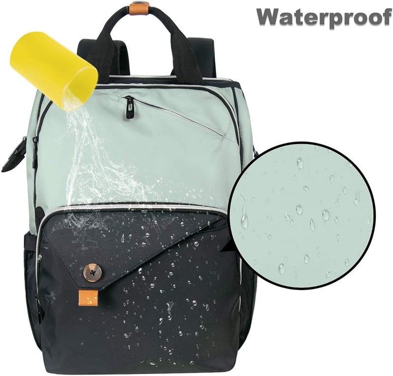 Hap Tim Diaper Bag Backpack,Large Capacity Travel Back Pack Maternity Baby Nappy Changing Bags, Double Compartments with Stroller Straps,Waterproof,Grey Black(US7340-GB) - Image 5