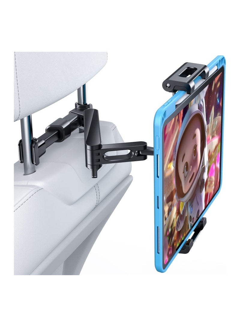 Car Headrest Tablet Holder, Universal ipad Car Backseat Mount, Road Trip Stand for Kids or Adults, Adjustable Distance Viewing Angle,360 degree Rotating Screen 4.7-11inch Tablet (Scalable - Red) - Image 2