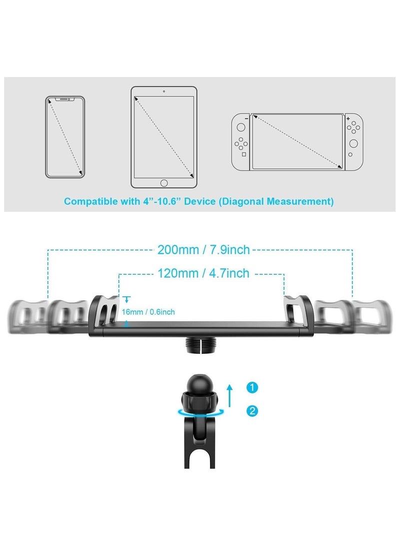 Car Headrest Tablet Holder, Universal ipad Car Backseat Mount, Road Trip Stand for Kids or Adults, Adjustable Distance Viewing Angle,360 degree Rotating Screen 4.7-11inch Tablet (Scalable - Red) - Image 4