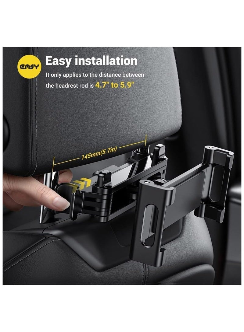 Car Headrest Tablet Holder, Universal ipad Car Backseat Mount, Road Trip Stand for Kids or Adults, Adjustable Distance Viewing Angle,360 degree Rotating Screen 4.7-11inch Tablet (Scalable - Red) - Image 3