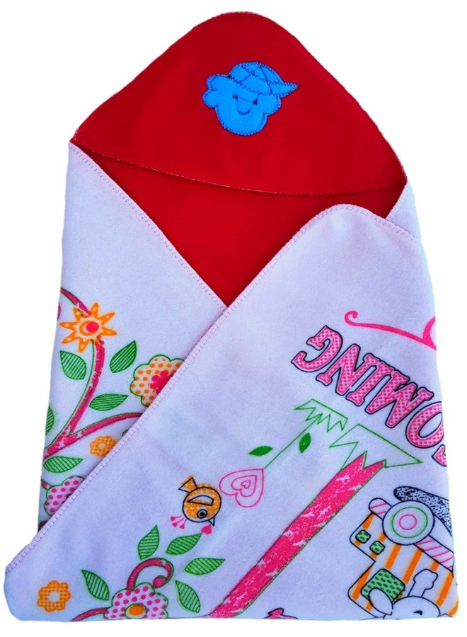 First Kick مجموعة بطانيات الأطفال حديثي الولادة من فيرست كيك، عبوة من بطانيتين بألوان قوس قزح، مصنوعة من البوليستر الصوفي المتين، مناسبة للأطفال الرضع من الجنسين، باللونين الوردي والبرتقالي. - Image 3