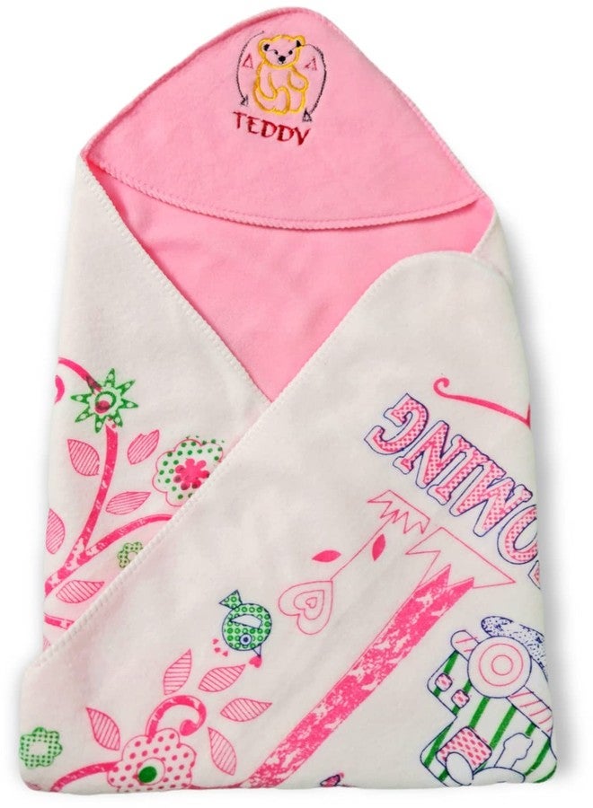 First Kick مجموعة بطانيات الأطفال حديثي الولادة من فيرست كيك، عبوة من بطانيتين بألوان قوس قزح، مصنوعة من البوليستر الصوفي المتين، مناسبة للأطفال الرضع من الجنسين، باللونين الوردي والبرتقالي. - Image 2