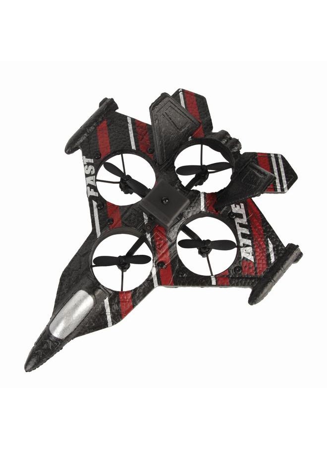 Thoraya - 2.4 GHz Kids Foam Glider Fighter Jet Stunt Flighting Shockproof Remote Control Aircraft Toy Red - Image 1