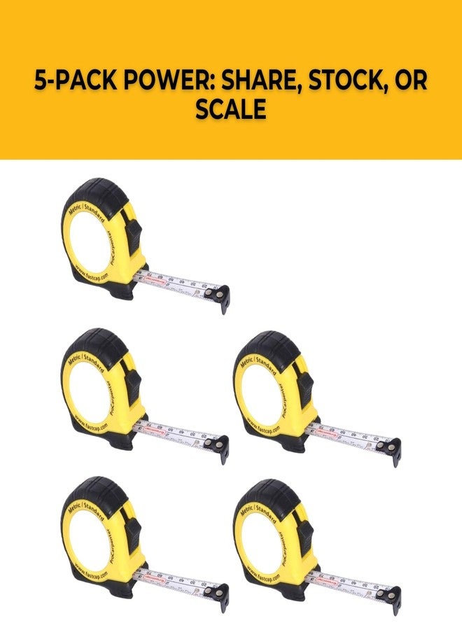 فاست كاب أشرطة قياس FastCap PMS-16 ProCarpenter بطول 16 قدمًا (مترية/قياسية)، عبوة من 5 قطع - Image 5