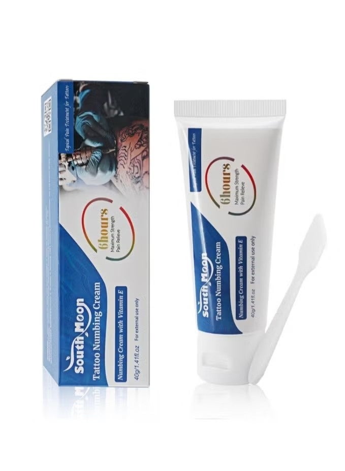 SOUTH MOON Tattoo Numbing Cream, 6-8 Hours Painless Tattoo Numbing Cream, Numbing Cream With Aloe Vera, Vitamin E, 40g - Image 1