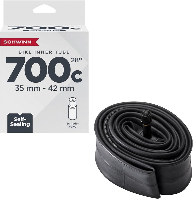 Schwinn Self-Sealing Replacement Bike Inner Tube, 700c x 35-42mm, Schrader Valve, Black - Image 2