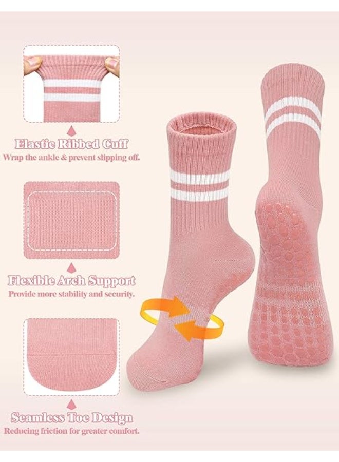 DIOTTI 6 Pairs Non-Slip Yoga Socks for Women, Anti-Skid Grip Socks for Pilates, Barre, Ballet, Dance, Fitness & Home Workout - Image 3