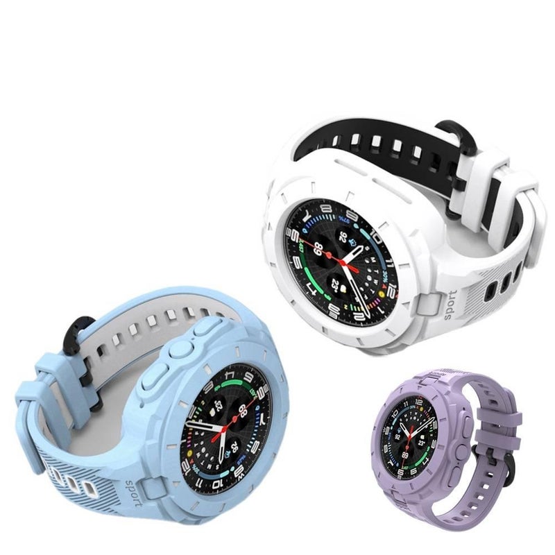 Adjustable Smartwatch Band Compatible with Samsung Galaxy Watch 8 with Fit Replacement Strap for Daily Wear in White - Image 1