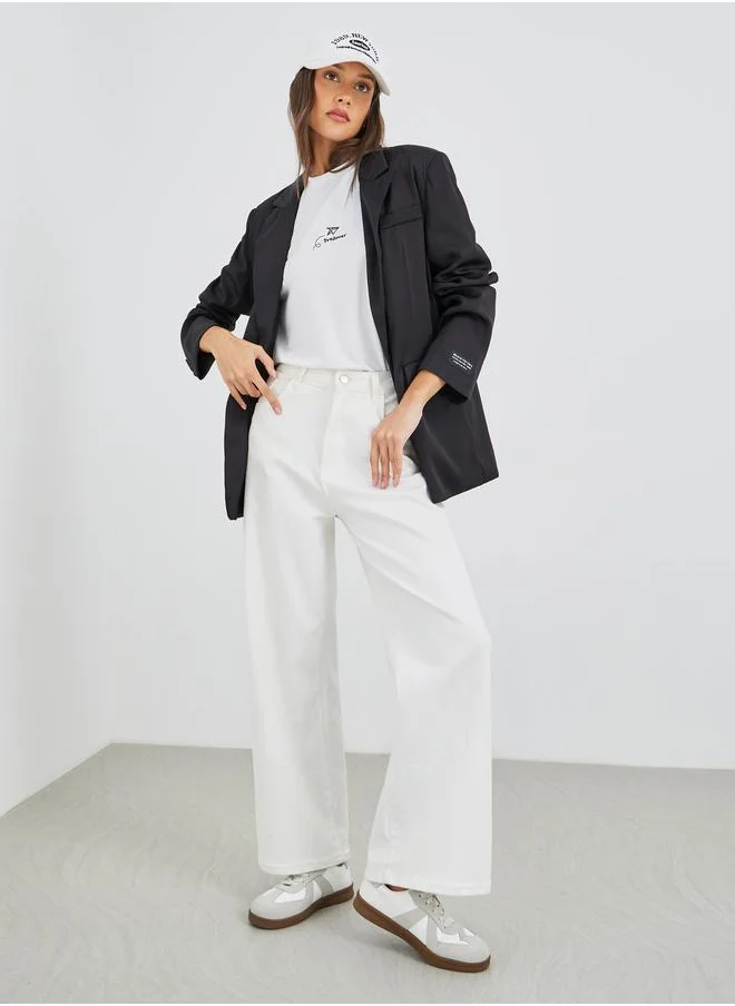 ستايلي Styli Women Black Regular Fir Regular Length Blazer with Badge Detail