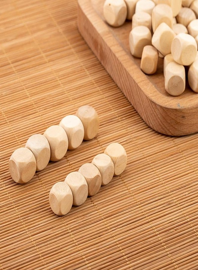 Kryoflare 10Pcs Wooden Dice, 6 Sided Blank Dice Round Corner Cube DIY Crafts Party Supplies (1.8cm) - Image 3