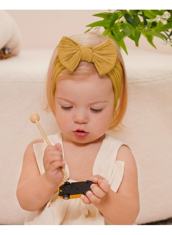 jollybows 6pcs Baby Nylon Headbands Hair Bow Elastics Hairbands Hair Accessories for Baby Girls Newborn Infant Toddlers Kids (Natural colors) - Image 3