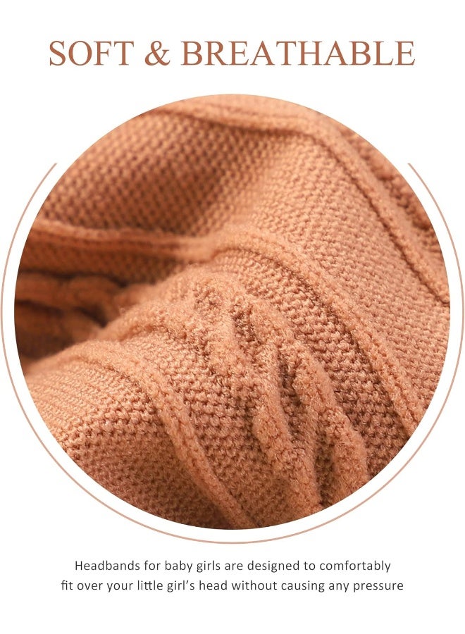 jollybows 6pcs Baby Nylon Headbands Hair Bow Elastics Hairbands Hair Accessories for Baby Girls Newborn Infant Toddlers Kids (Natural colors) - Image 5