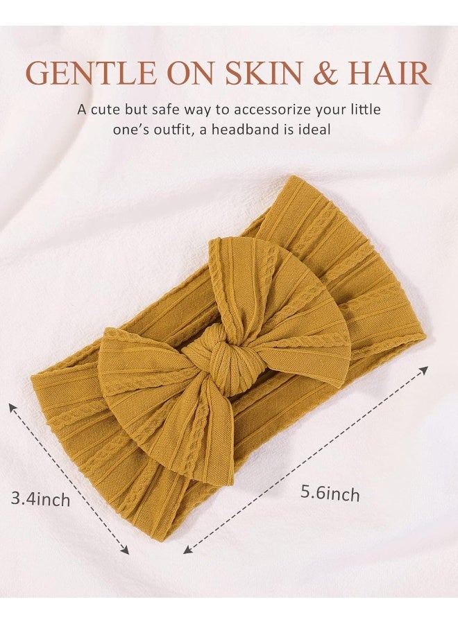 jollybows 6pcs Baby Nylon Headbands Hair Bow Elastics Hairbands Hair Accessories for Baby Girls Newborn Infant Toddlers Kids (Natural colors) - Image 2