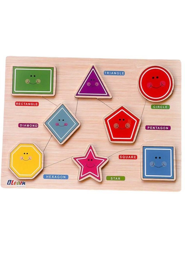 iLearn Geometric shapes Wooden Puzzle - Image 1