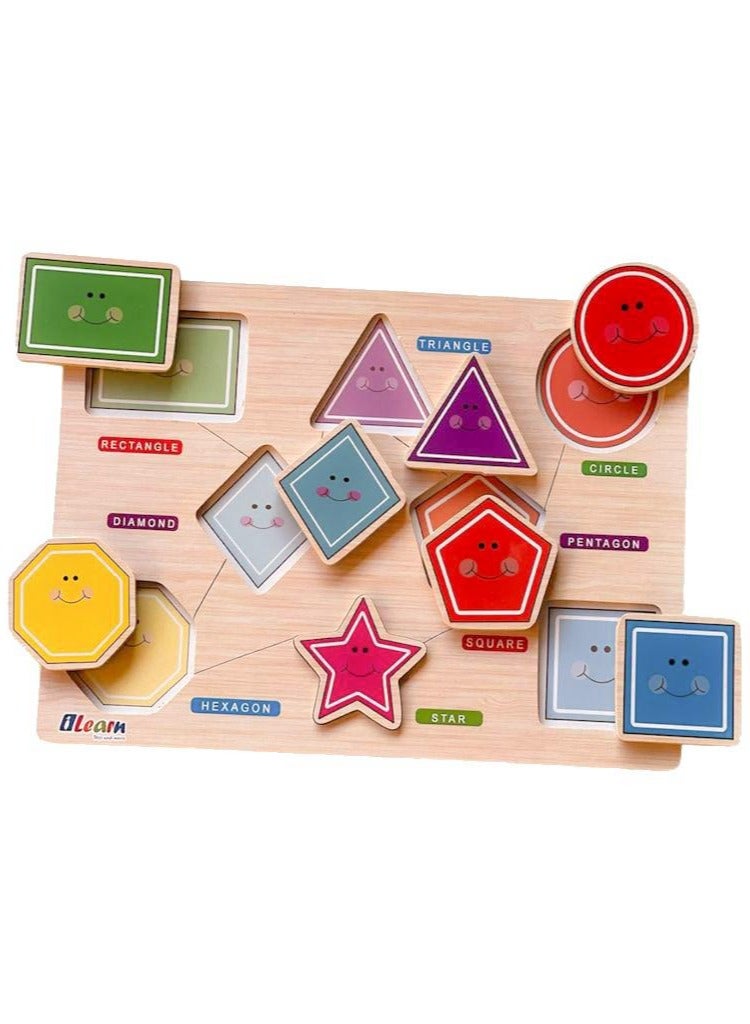 iLearn Geometric shapes Wooden Puzzle - Image 2