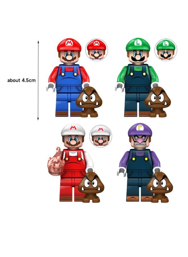 XINH 4PCS Super Mario Series Characters Mini Action Figures Set, High Quality Mini Figures Series Stitching Toys Playsets for Collectors and Kids  - Image 2