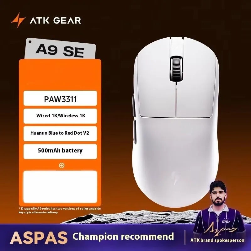 اي تي كي ماوس ATK Dragonfly A9 Air Ultimate Wireless Gaming Mouse, PAW3950 Ultra, 42000DPI, 8KHz, Rgb, for Windows PC and Mac - Image 1