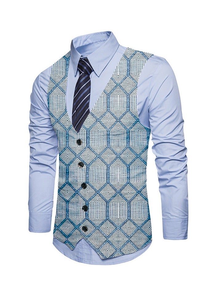 KUYING New Fashionable Personalized Printed Men's Suit Vest  - Image 1