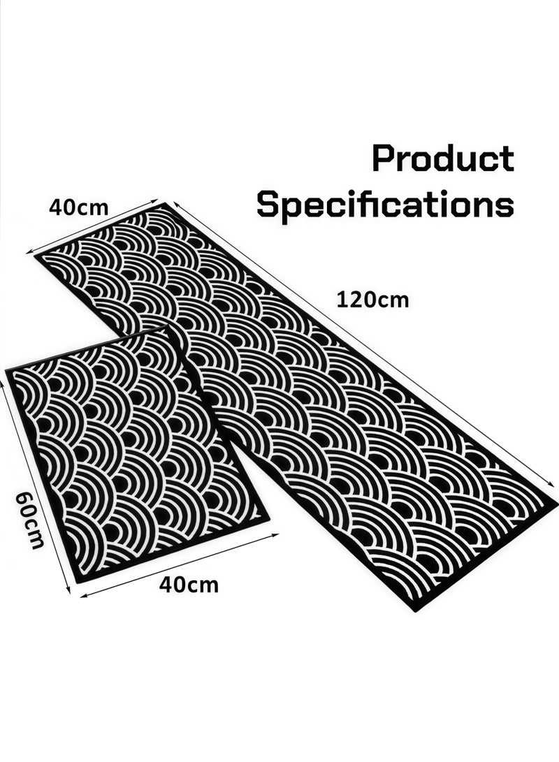 2PCS Kitchen Mat,Kitchen Floor Mat Non-Slip,Waterproof Kitchen Carpet Cushioned Anti Fatigue Kitchen Runner Rug Standing Mat for Kitchen, Floor, Office - Image 2